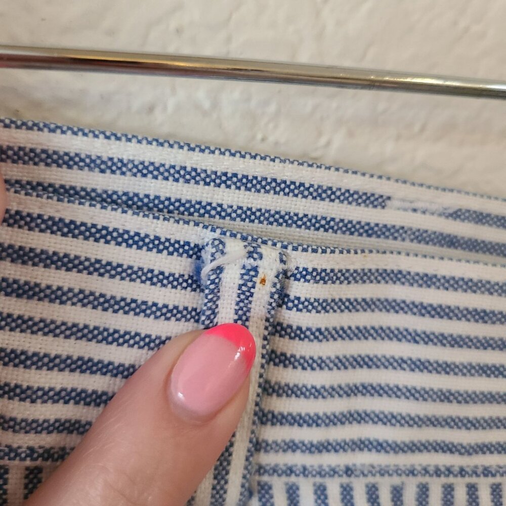 Preswick & Moore US Size 34 100% Cotton Blue White Striped 4.5" Inseam Shorts - Picture 5 of 13